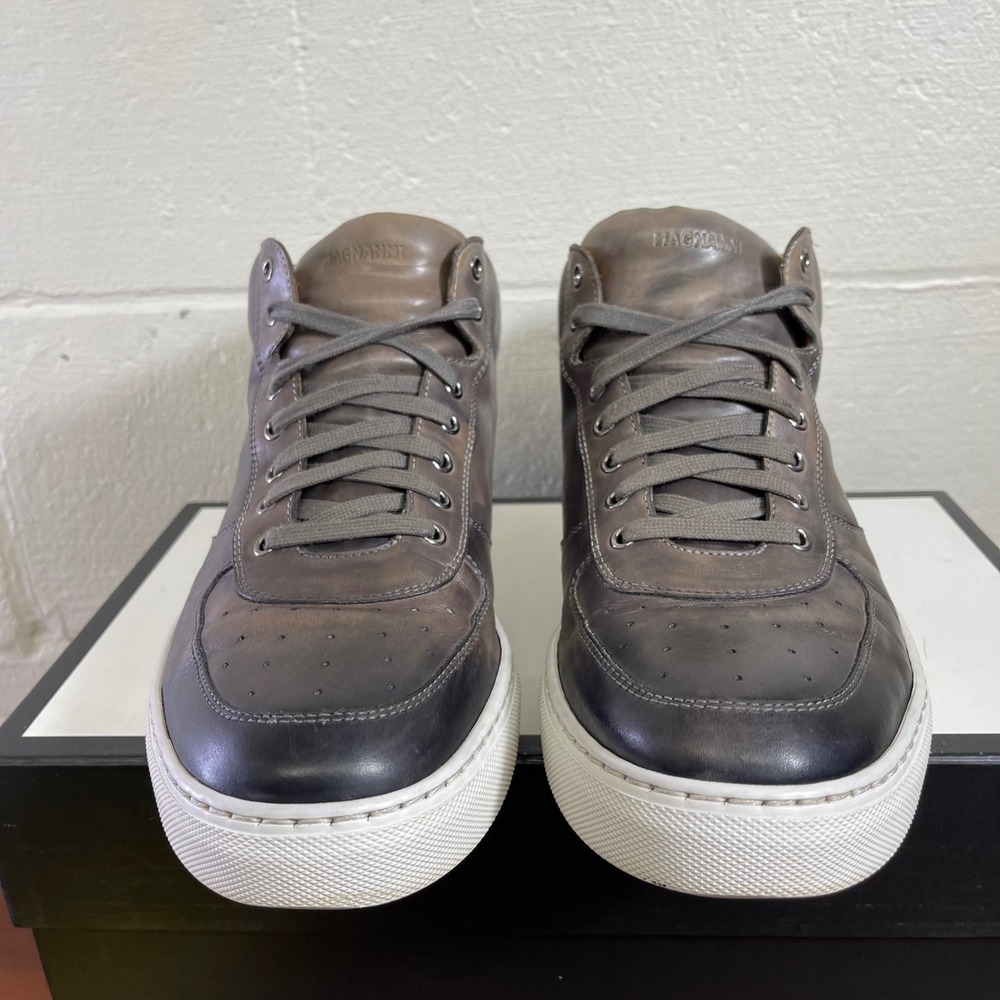 Magnanni 22408 High Top Brown Gray Leather Sneakers Shoes Men's Size 11 M